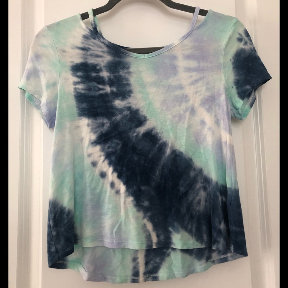 Girls JUSTICE Tie-Dye Flowy Top w/ cutouts
